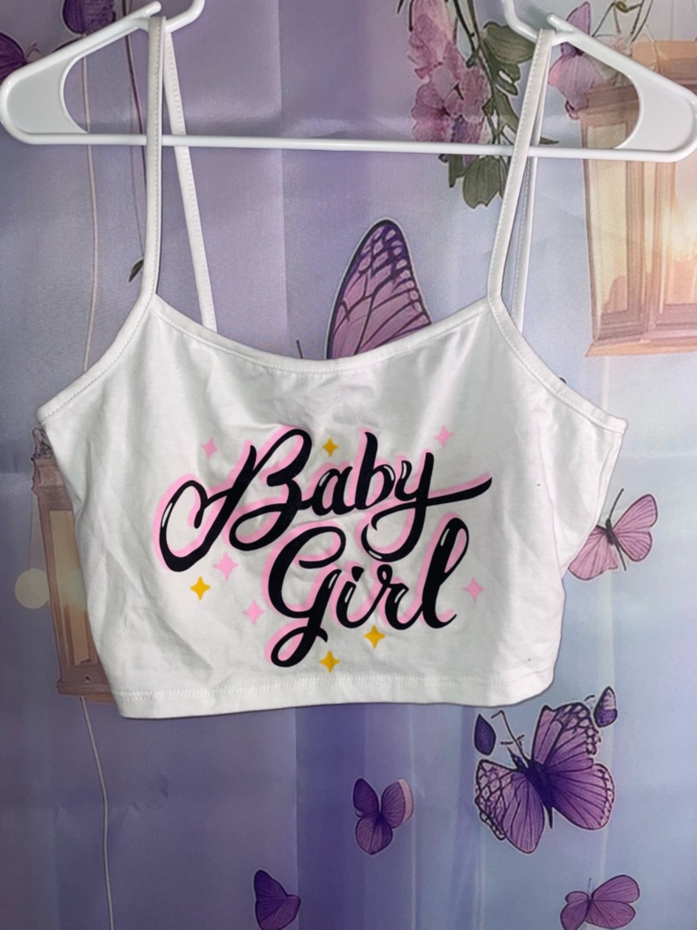 Fashion Nova White Baby Girl Graphic Tank Top